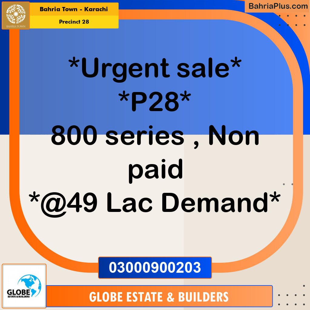125 Sq. Yards Residential Plot for Sale in Precinct 28 -  Bahria Town, Karachi - (BP-174848)