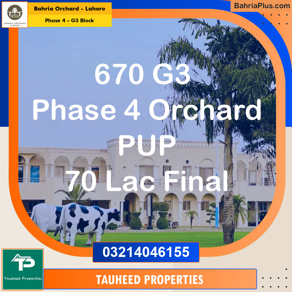 Residential Plot for Sale in Phase 4 - G3 Block -  Bahria Orchard, Lahore - (BP-174877)