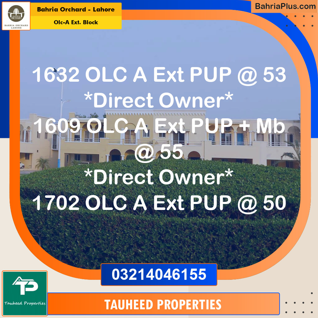 Residential Plot for Sale in OLC-A Ext. Block -  Bahria Orchard, Lahore - (BP-174878)