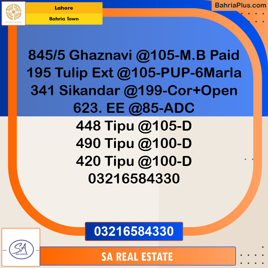 Residential Plot for Sale in Sector F - Ghaznavi Block -  Bahria Town, Lahore - (BP-174910)