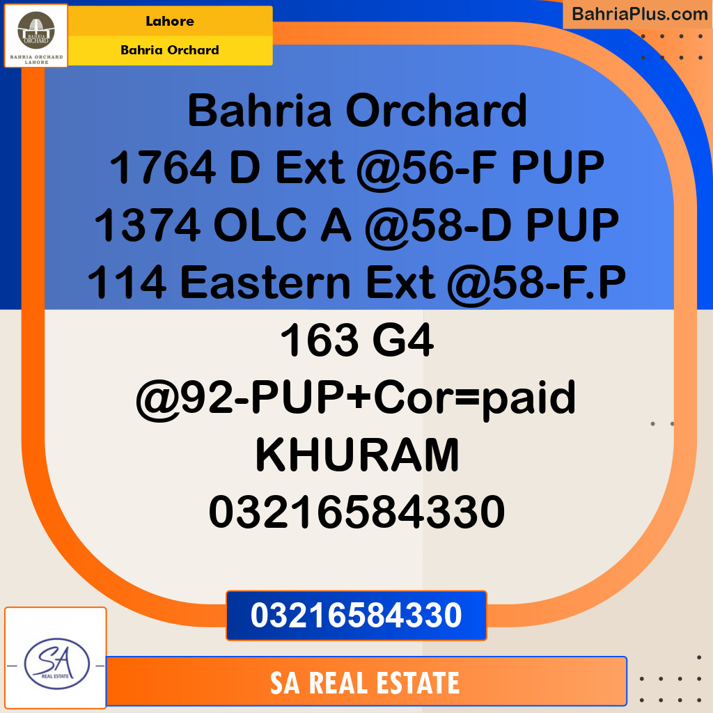 Residential Plot for Sale in Phase 2 - D Block -  Bahria Orchard, Lahore - (BP-174911)