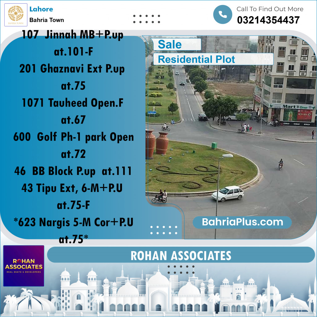 Residential Plot for Sale in Sector E - Jinnah Block -  Bahria Town, Lahore - (BP-174917)