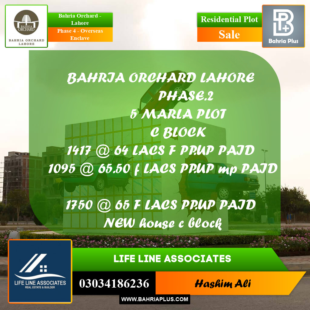 Residential Plot for Sale in Phase 4 - Overseas Enclave -  Bahria Orchard, Lahore - (BP-174971)