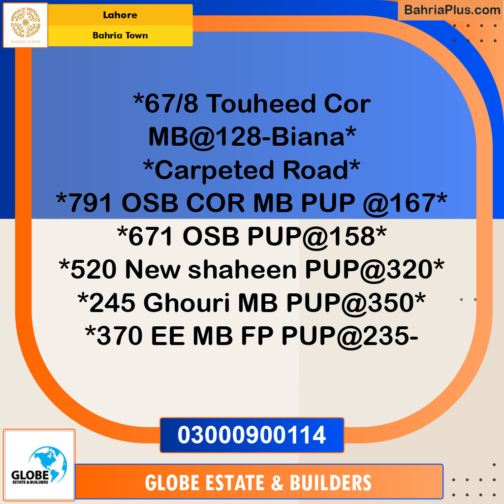 Residential Plot for Sale in Sector F - Tauheed Block -  Bahria Town, Lahore - (BP-174973)