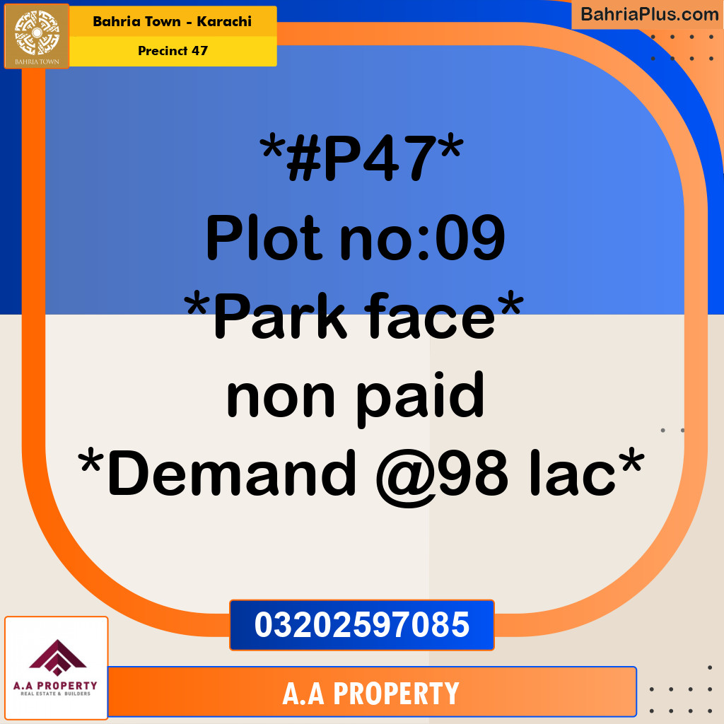 250 Sq. Yards Residential Plot for Sale in Precinct 47 -  Bahria Town, Karachi - (BP-174987)