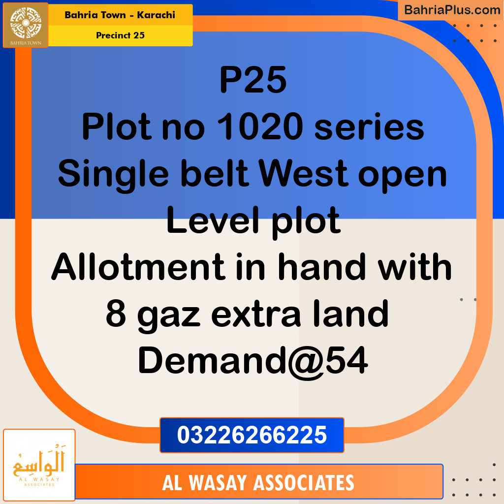 Residential Plot for Sale in Precinct 25 - Bahria Town, Karachi - (BP-175067)