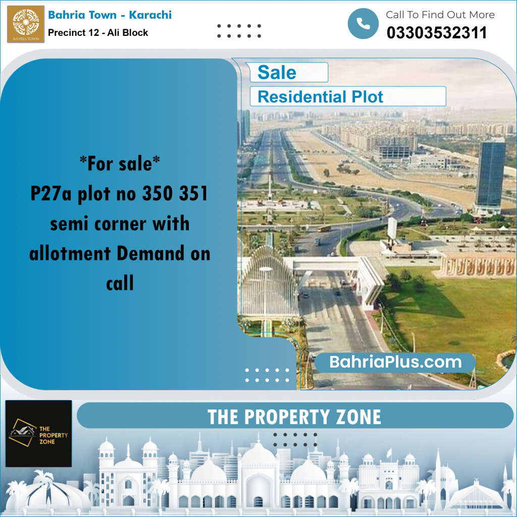 125 Sq. Yards Residential Plot for Sale in Precinct 12 - Ali Block -  Bahria Town, Karachi - (BP-175098)