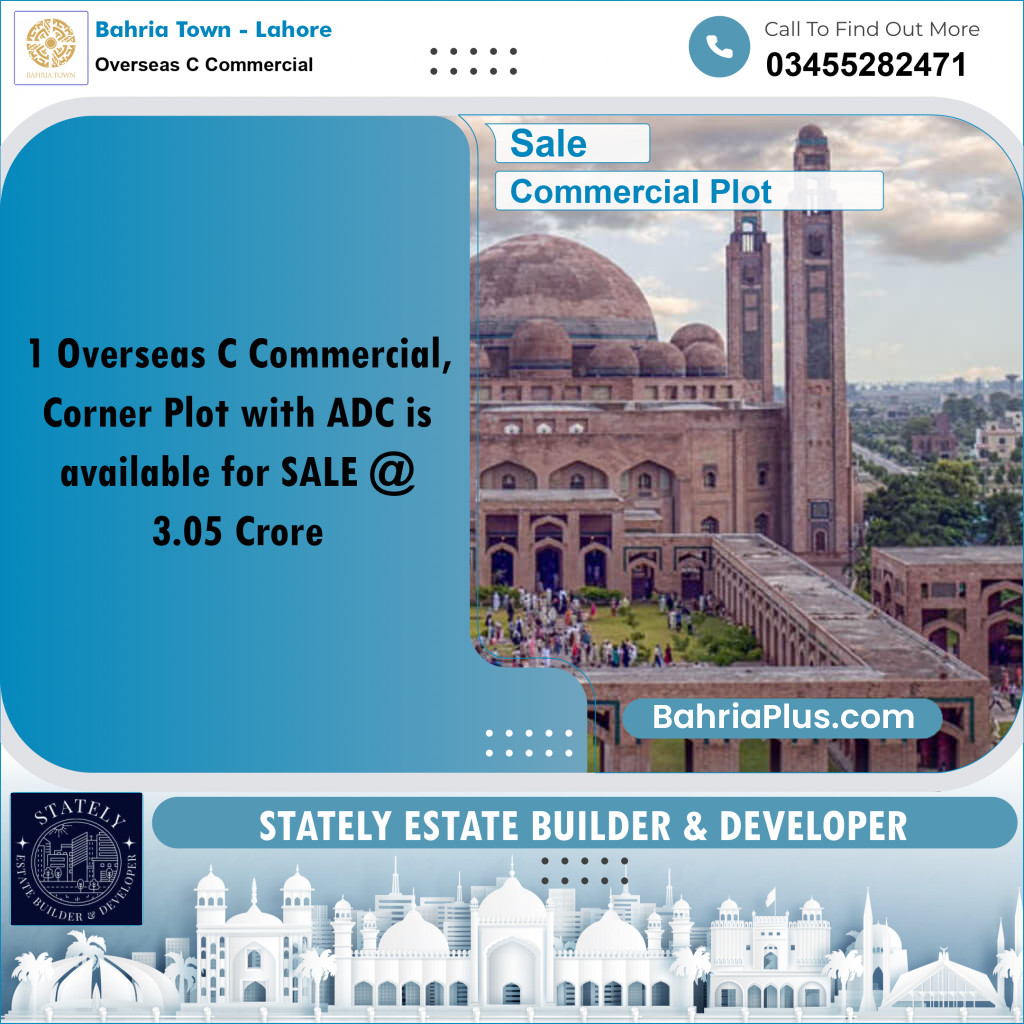 Commercial Plot for Sale in Overseas C Commercial -  Bahria Town, Lahore - (BP-175100)