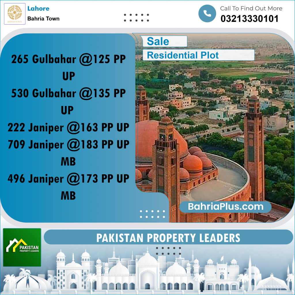 Residential Plot for Sale in Sector C - Gulbahar Block - Bahria Town, Lahore - (BP-175105)