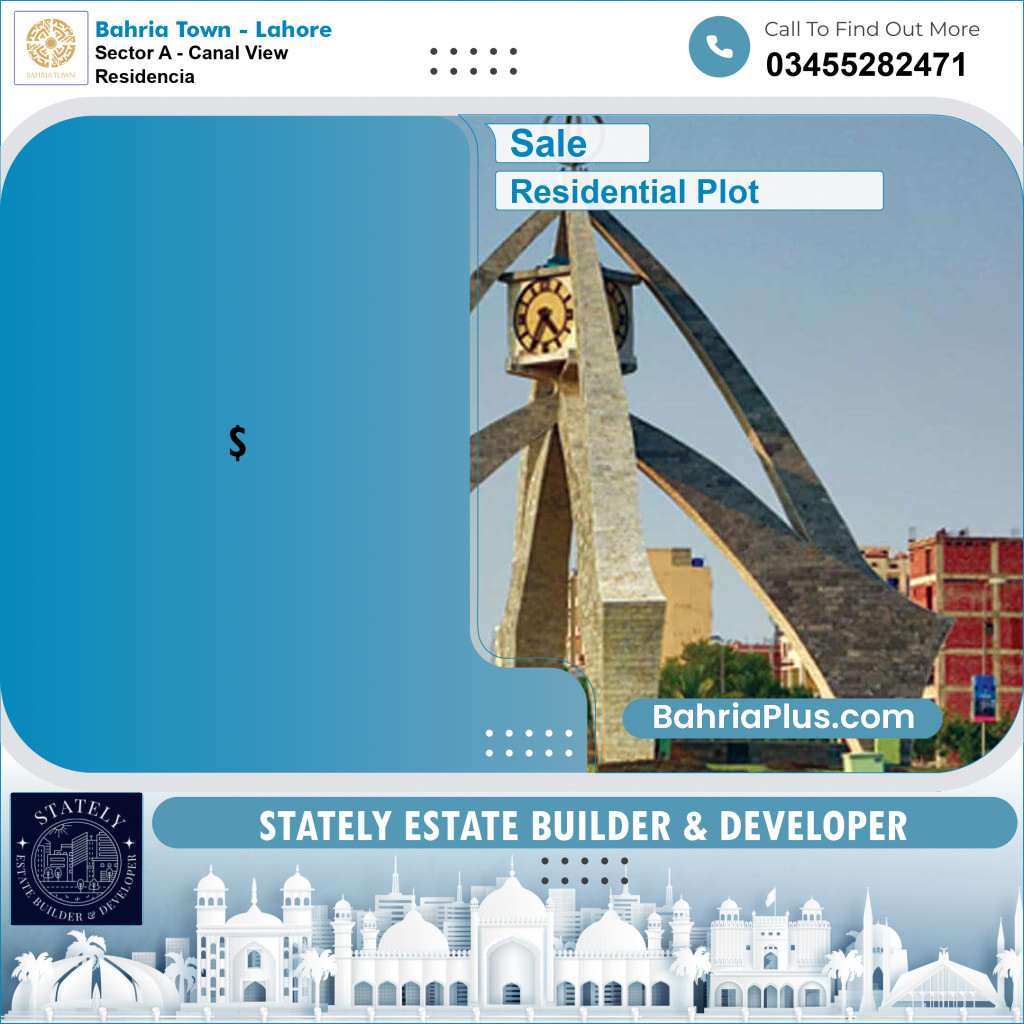 Residential Plot for Sale in Sector A - Canal View Residencia -  Bahria Town, Lahore - (BP-175126)