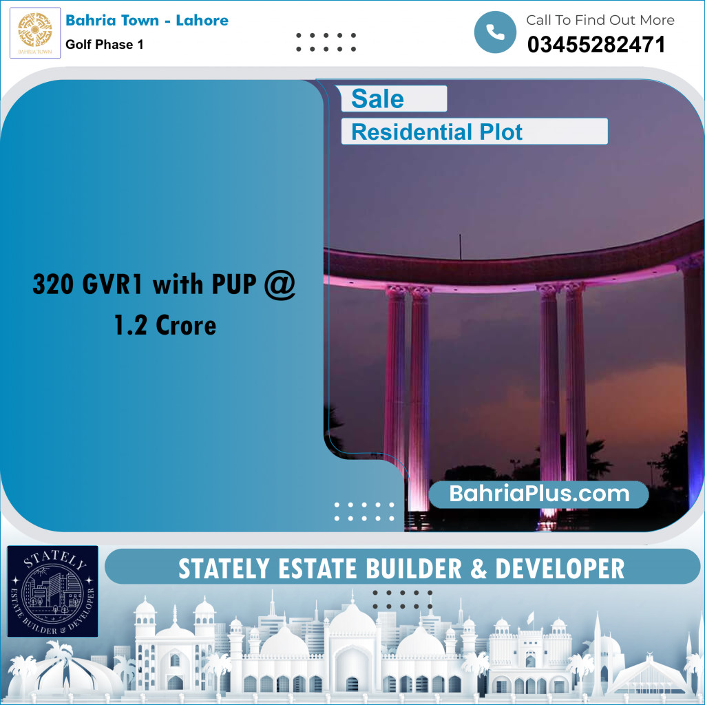Residential Plot for Sale in Golf Phase 1 -  Bahria Town, Lahore - (BP-175138)