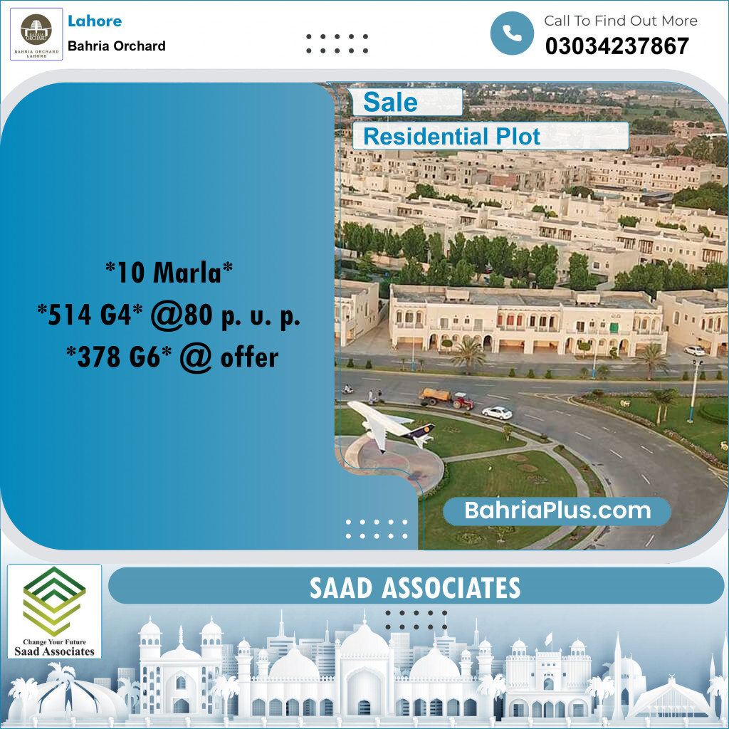 Residential Plot for Sale in Phase 4 - G4 Block -  Bahria Orchard, Lahore - (BP-175156)