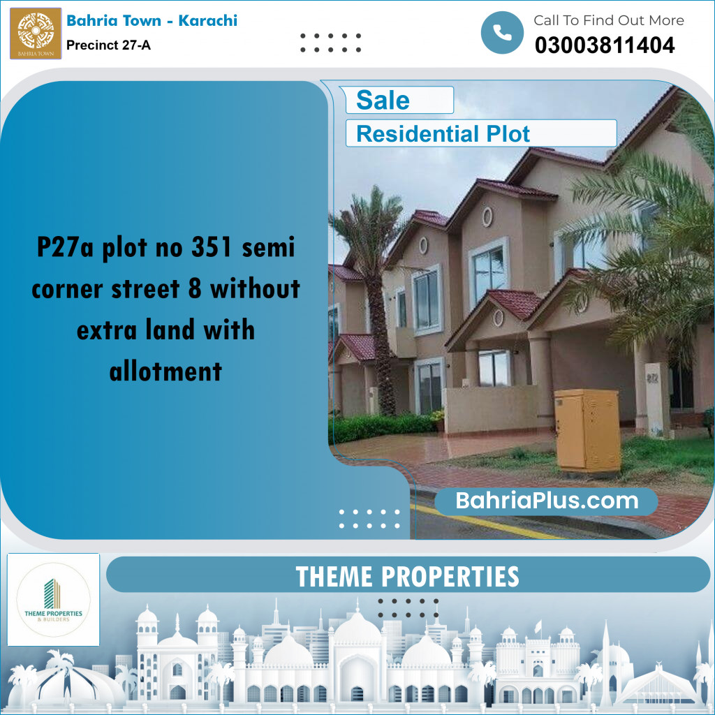 500 Sq. Yards Residential Plot for Sale in Precinct 27-A -  Bahria Town, Karachi - (BP-175164)