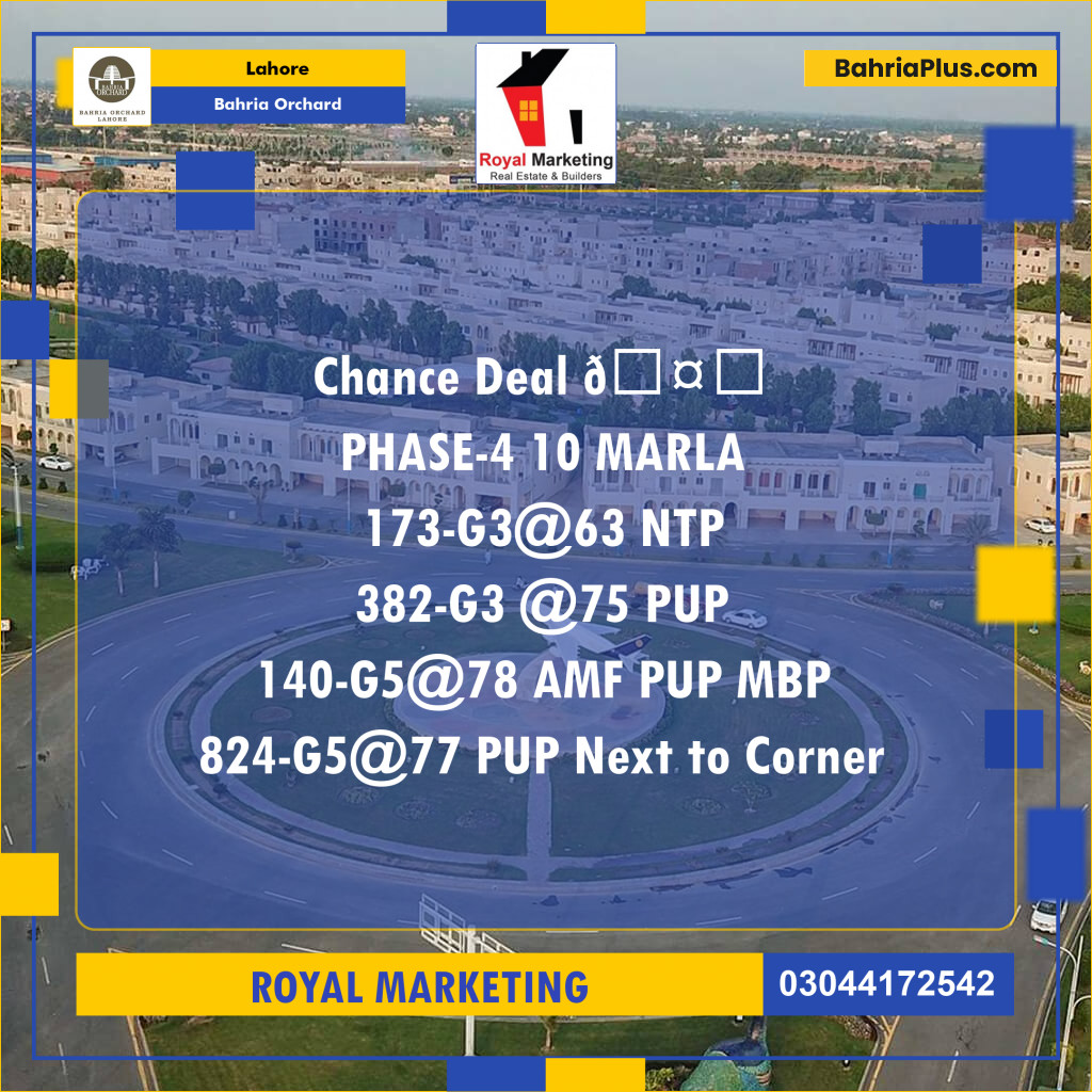 Residential Plot for Sale in Phase 4 - G3 Block -  Bahria Orchard, Lahore - (BP-175243)