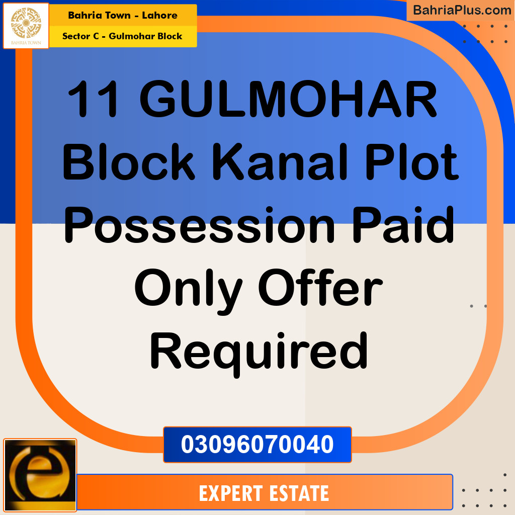 Residential Plot for Sale in Sector C - Gulmohar Block -  Bahria Town, Lahore - (BP-175281)