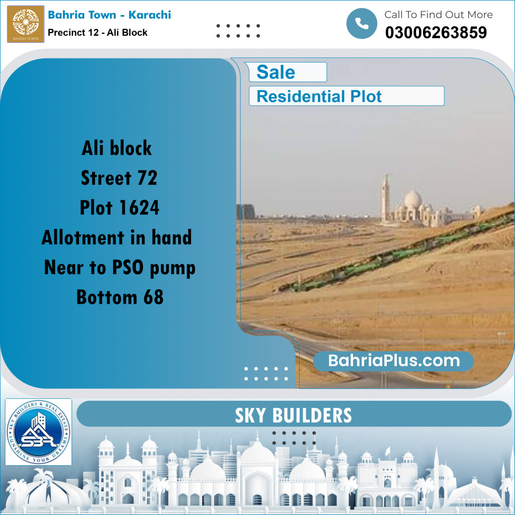 Residential Plot for Sale in Precinct 12 - Ali Block - Bahria Town, Karachi - (BP-175308)
