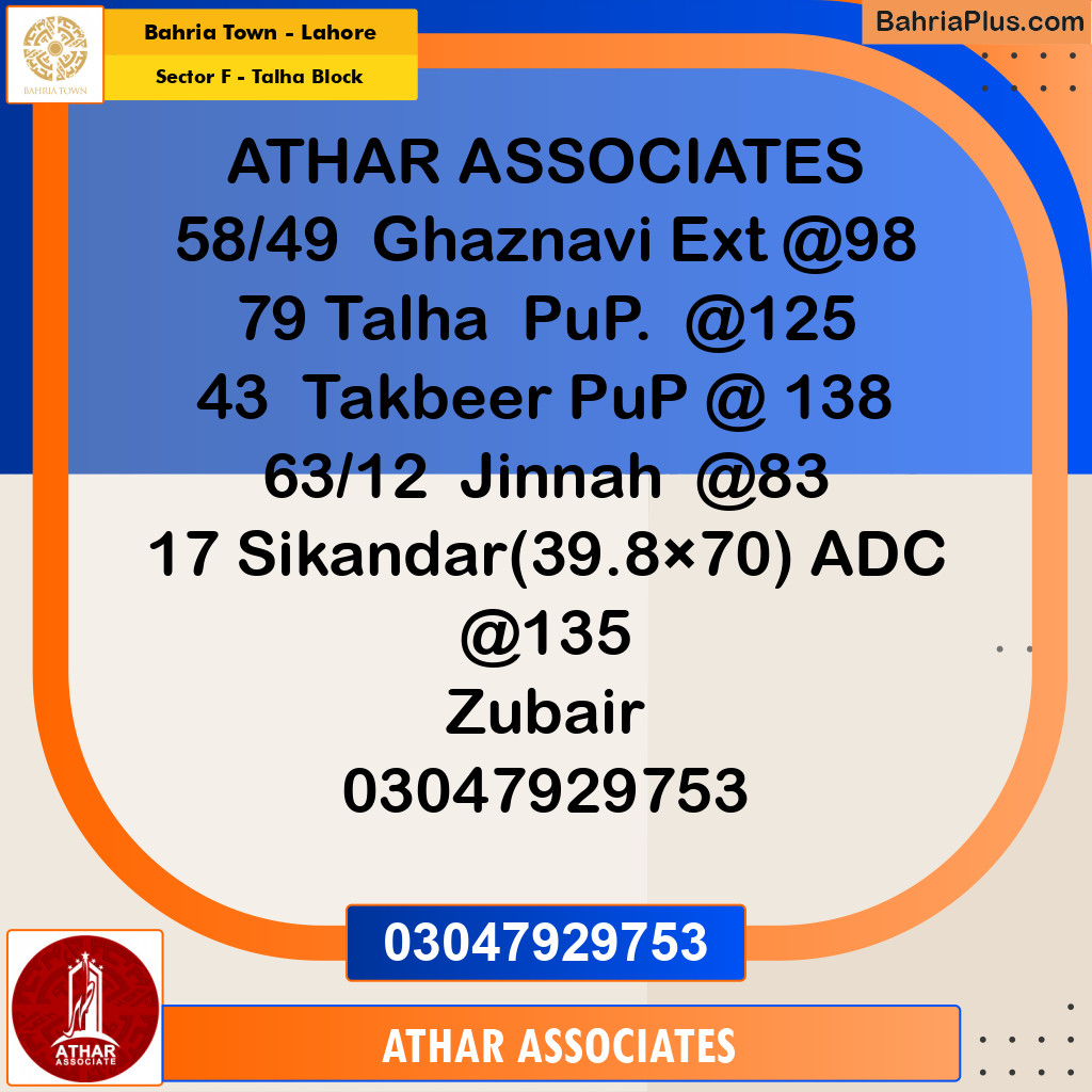 Residential Plot for Sale in Sector F - Talha Block - Bahria Town, Lahore - (BP-175319)