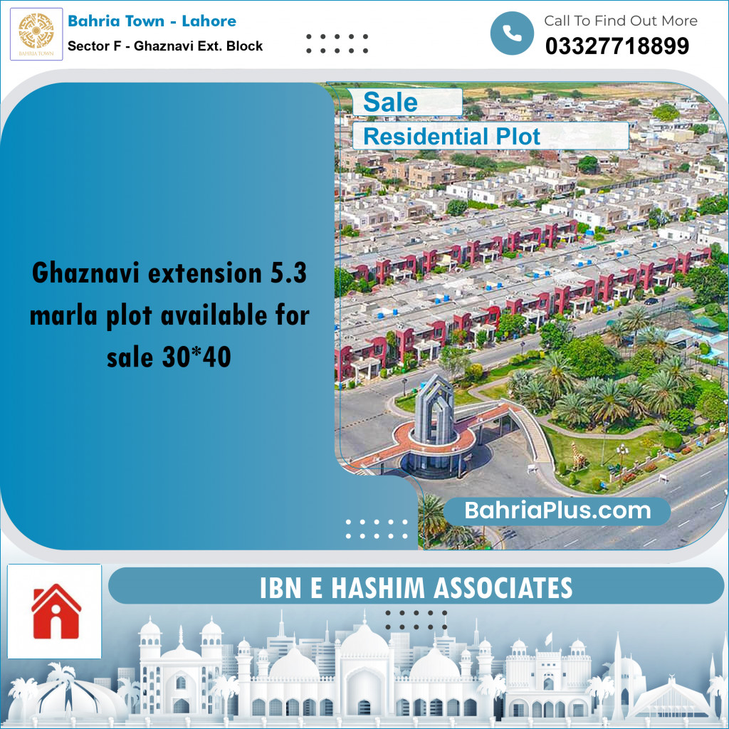 Residential Plot for Sale in Sector F - Ghaznavi Ext. Block -  Bahria Town, Lahore - (BP-175321)