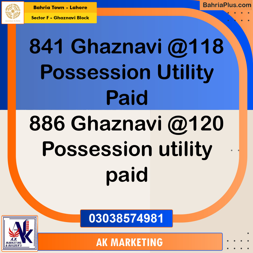 Residential Plot for Sale in Sector F - Ghaznavi Block - Bahria Town, Lahore - (BP-175347)