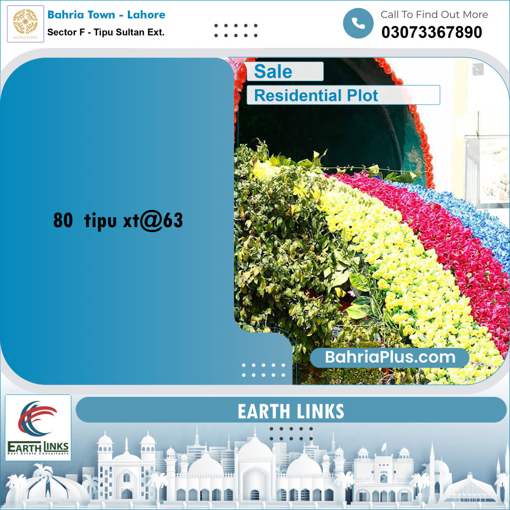 Residential Plot for Sale in Sector F - Tipu Sultan Ext. -  Bahria Town, Lahore - (BP-175361)