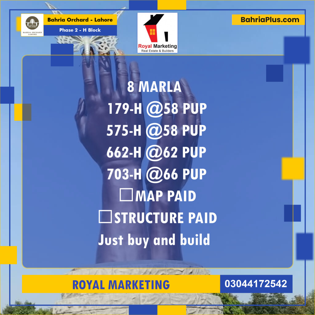 Residential Plot for Sale in Phase 2 - H Block -  Bahria Orchard, Lahore - (BP-175380)