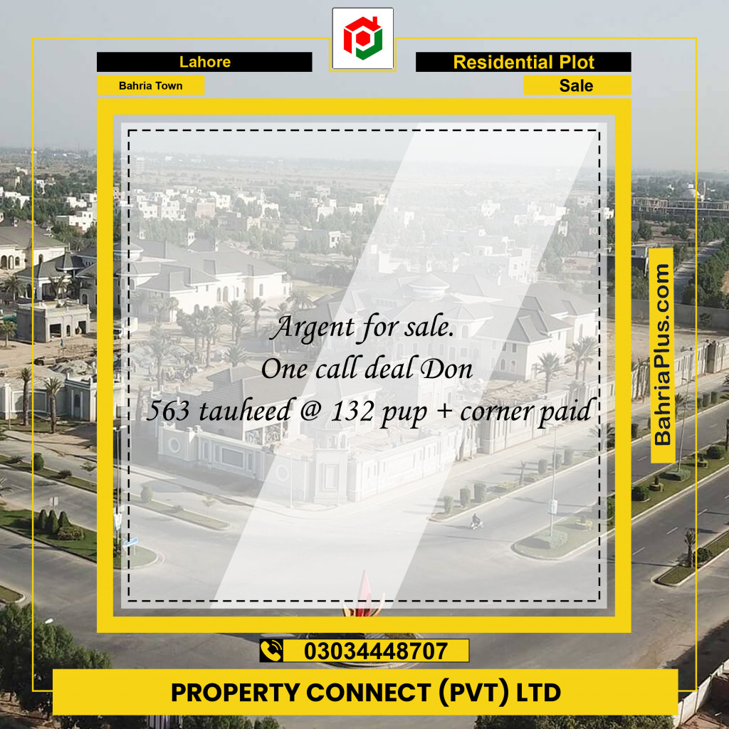 Residential Plot for Sale in Sector F - Tauheed Block -  Bahria Town, Lahore - (BP-175410)