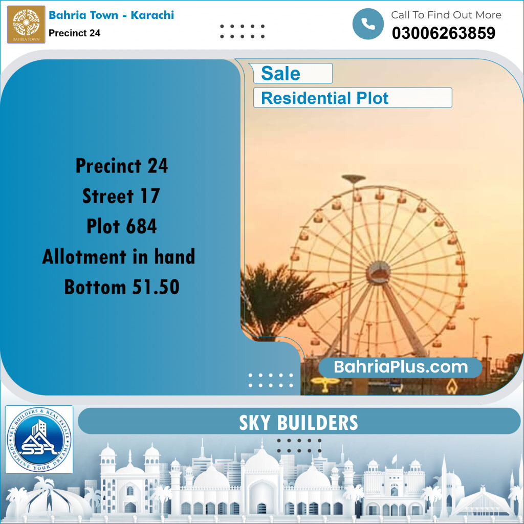 125 Sq. Yards Residential Plot for Sale in Precinct 24 -  Bahria Town, Karachi - (BP-175426)