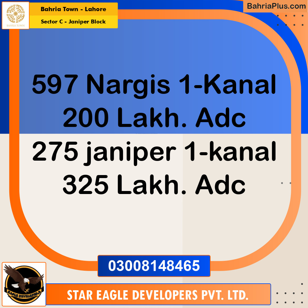 Residential Plot for Sale in Sector C - Janiper Block -  Bahria Town, Lahore - (BP-175468)