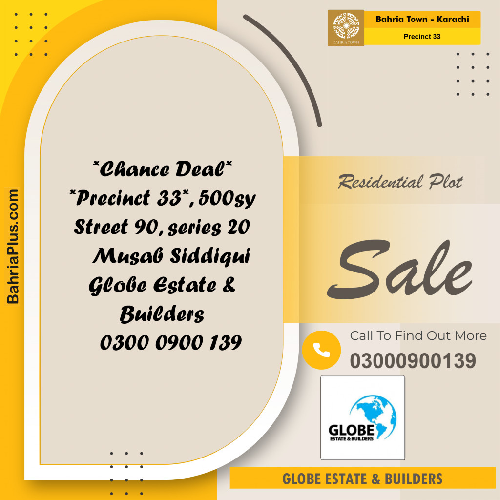 Residential Plot for Sale in Precinct 33 -  Bahria Town, Karachi - (BP-175526)