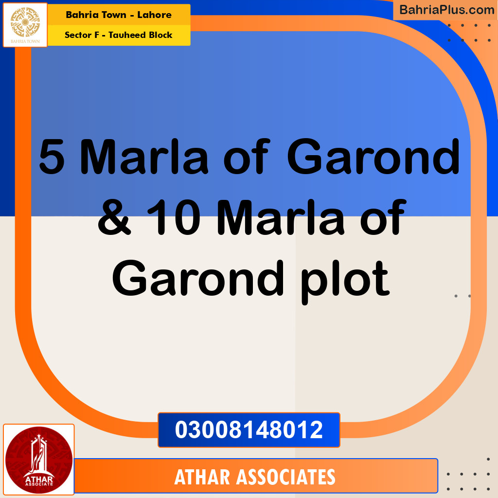 Residential Plot for Sale in Sector F - Tauheed Block - Bahria Town, Lahore - (BP-175537)
