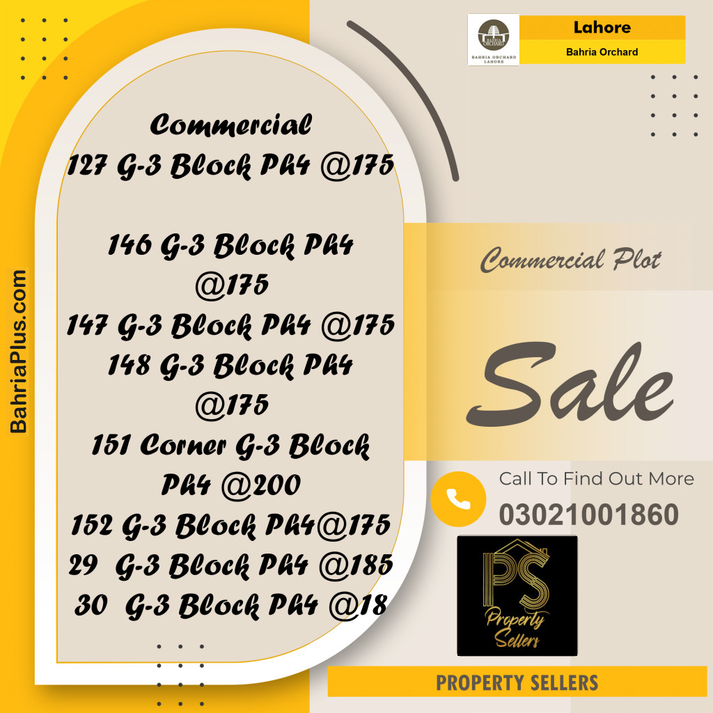 Commercial Plot for Sale in Phase 3 Commercial -  Bahria Orchard, Lahore - (BP-175542)