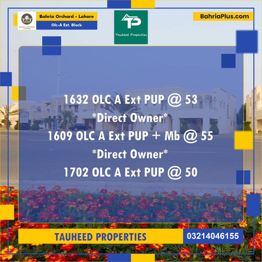 Residential Plot for Sale in OLC-A Ext. Block - Bahria Orchard, Lahore - (BP-175569)