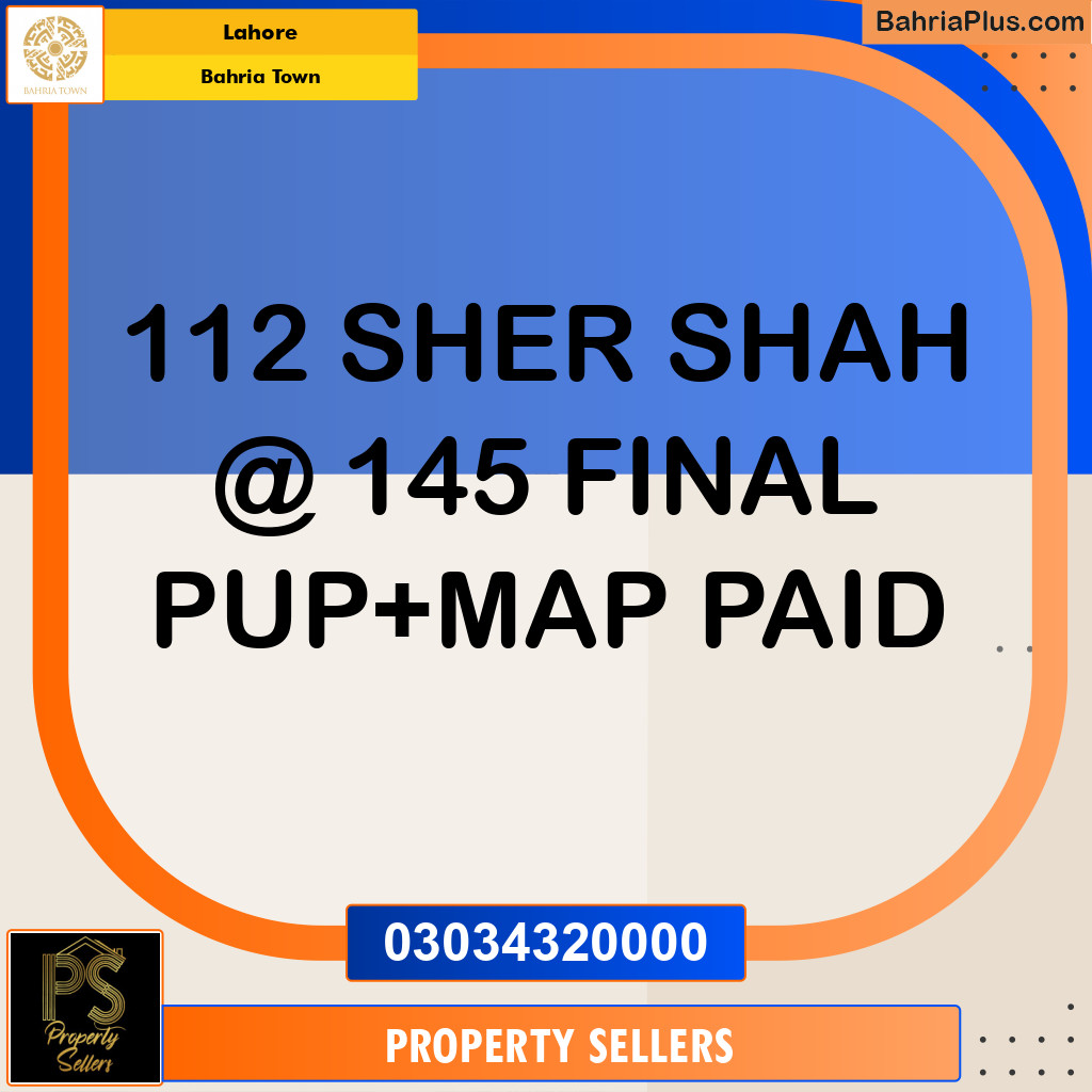 Residential Plot for Sale in Sector F - Shershah Block -  Bahria Town, Lahore - (BP-175615)