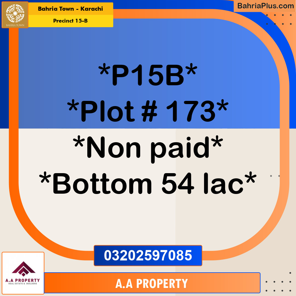 125 Sq. Yards Residential Plot for Sale in Precinct 15-B -  Bahria Town, Karachi - (BP-175645)