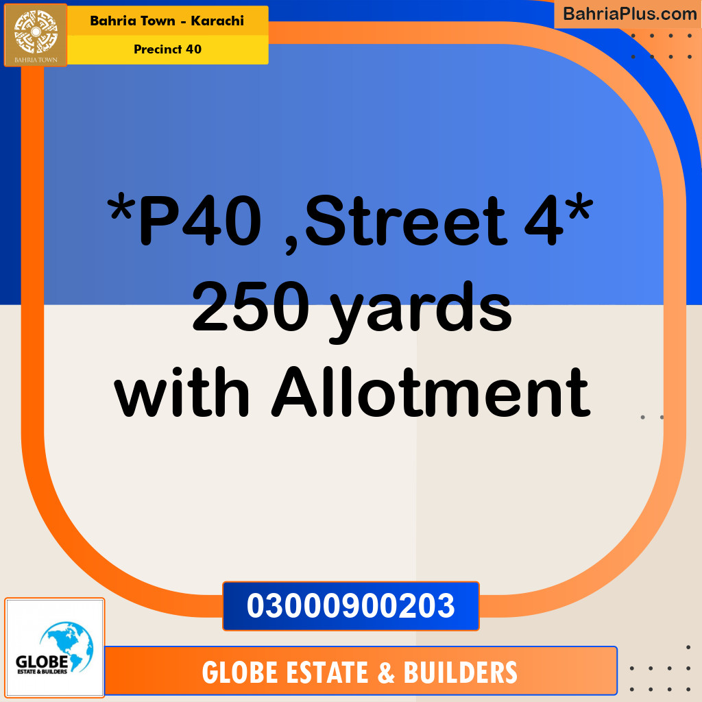 Residential Plot for Sale in Precinct 40 -  Bahria Town, Karachi - (BP-175669)