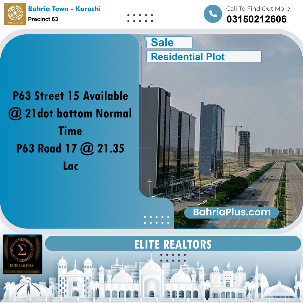 Residential Plot for Sale in Precinct 63 -  Bahria Town, Karachi - (BP-175683)