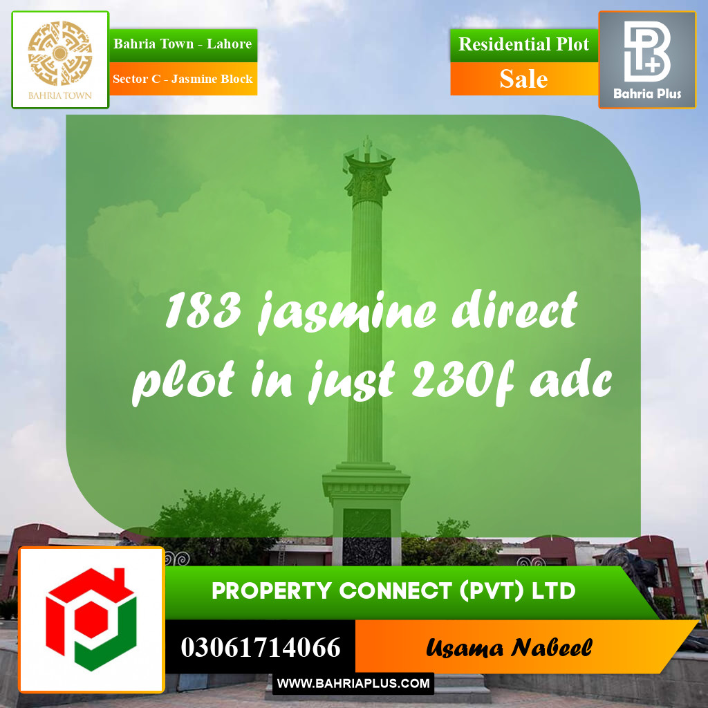 Residential Plot for Sale in Sector C - Jasmine Block -  Bahria Town, Lahore - (BP-175687)