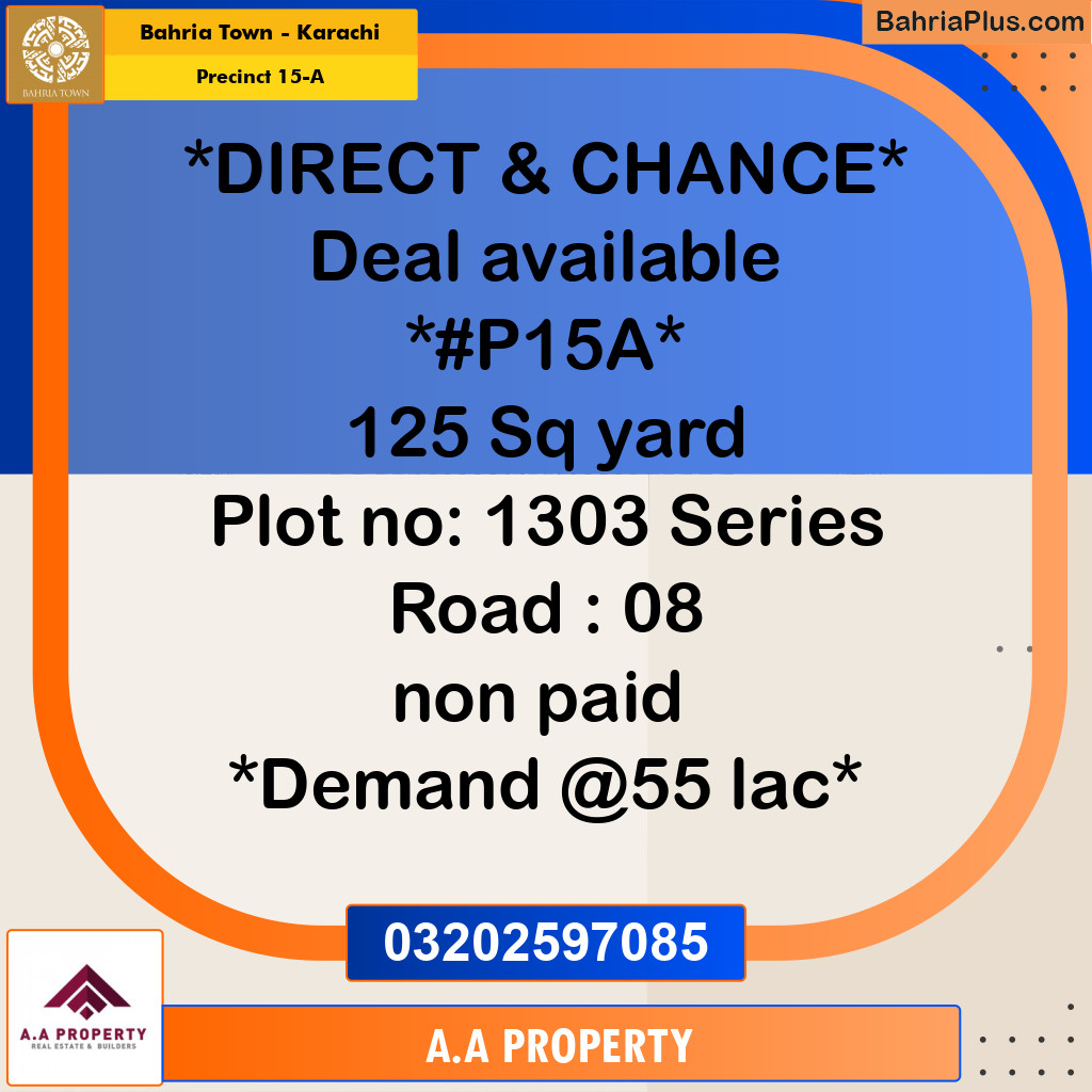 125 Sq. Yards Residential Plot for Sale in Precinct 15-A -  Bahria Town, Karachi - (BP-175713)