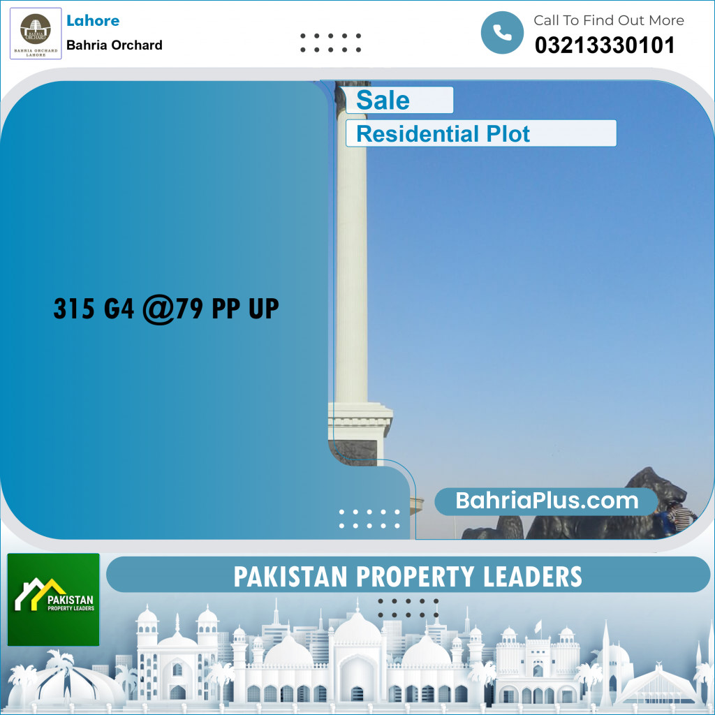 Residential Plot for Sale in Phase 4 - G4 Block -  Bahria Orchard, Lahore - (BP-175787)