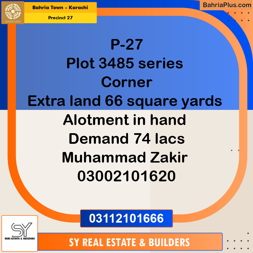 Residential Plot for Sale in Precinct 27 -  Bahria Town, Karachi - (BP-175840)