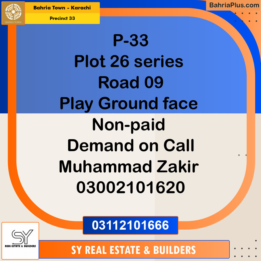 Residential Plot for Sale in Precinct 33 -  Bahria Town, Karachi - (BP-175843)