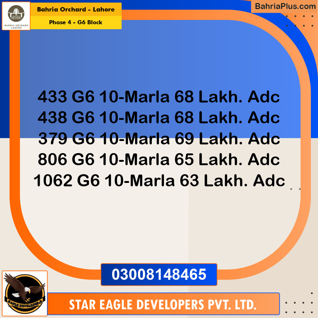 Residential Plot for Sale in Phase 4 - G6 Block -  Bahria Orchard, Lahore - (BP-175846)