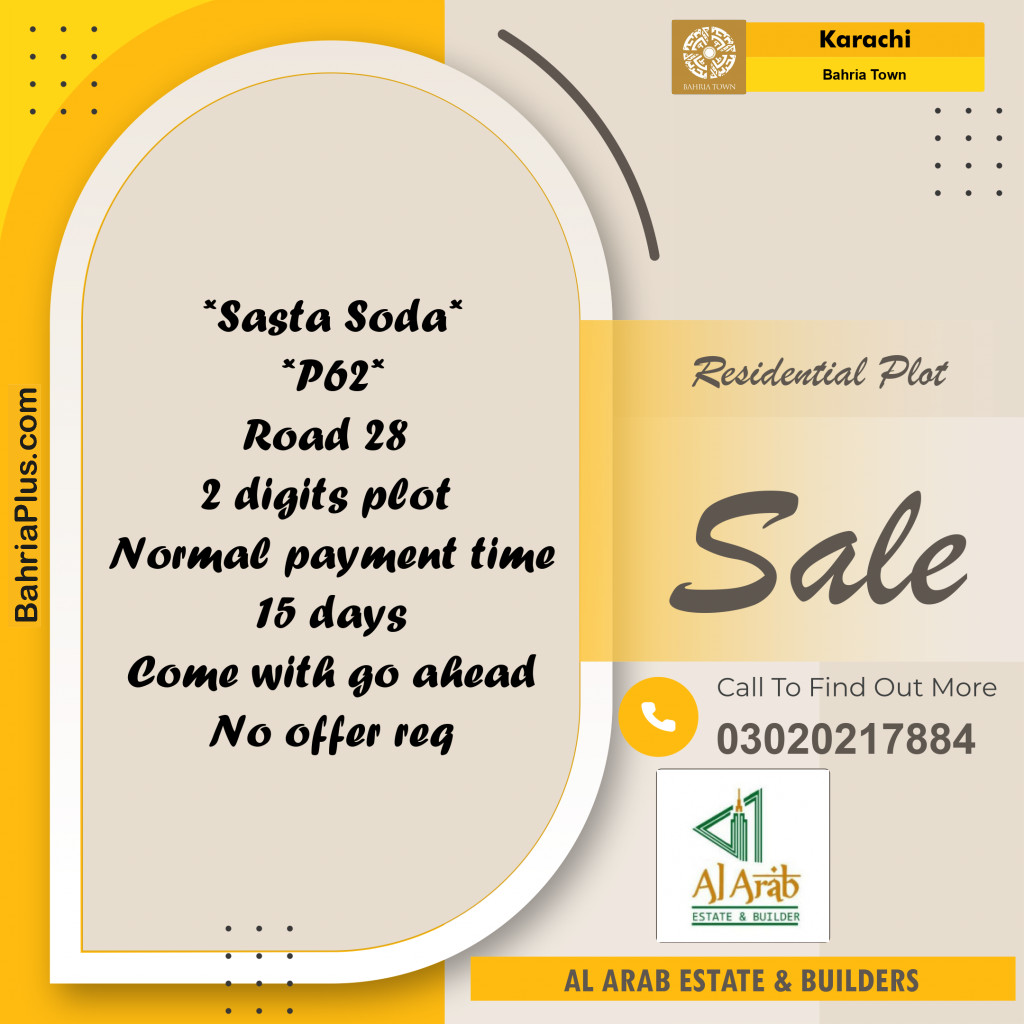 Residential Plot for Sale in Precinct 62 - Bahria Town, Karachi - (BP-175849)