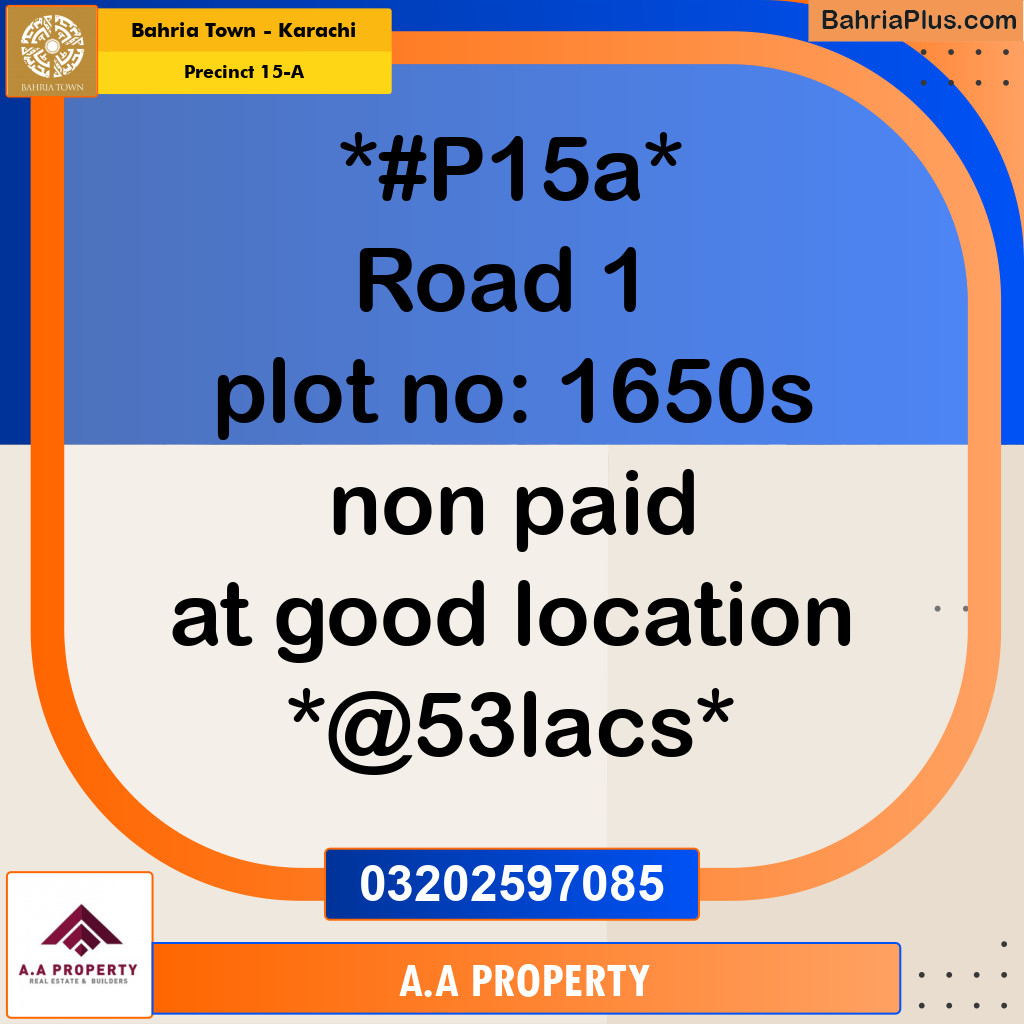 125 Sq. Yards Residential Plot for Sale in Precinct 15-A -  Bahria Town, Karachi - (BP-175851)