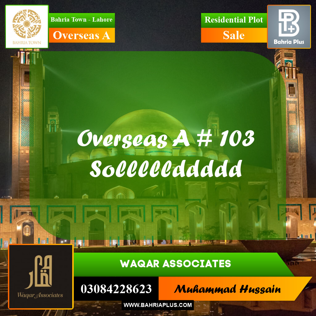 Residential Plot for Sale in Overseas A -  Bahria Town, Lahore - (BP-175890)