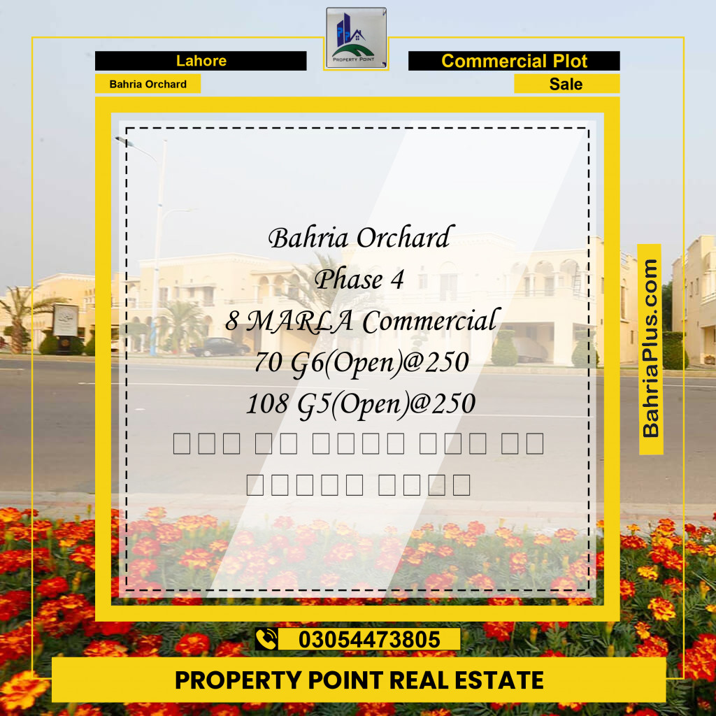 Commercial Plot for Sale in Bahria Orchard, Lahore - (BP-175956)