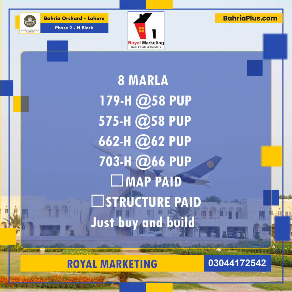 Residential Plot for Sale in Phase 2 - H Block -  Bahria Orchard, Lahore - (BP-175973)