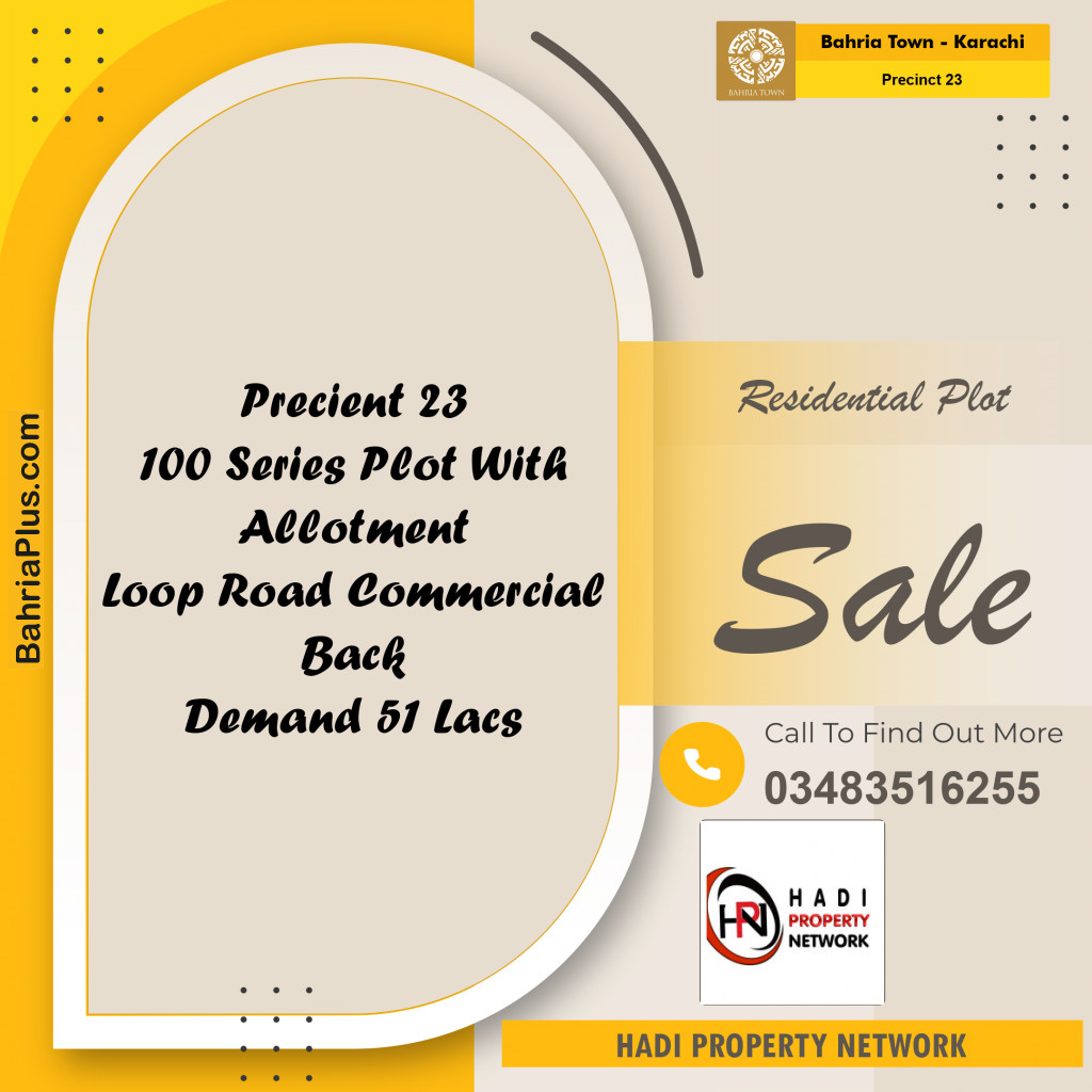 125 Sq. Yards Residential Plot for Sale in Precinct 23 -  Bahria Town, Karachi - (BP-175986)