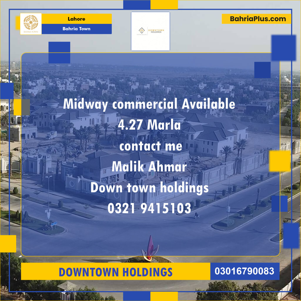 Residential Plot for Sale in Midway Commercial -  Bahria Town, Lahore - (BP-175991)