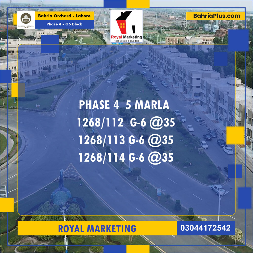 Residential Plot for Sale in Phase 4 - G6 Block -  Bahria Orchard, Lahore - (BP-176021)